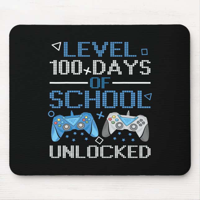 Level 100 Days Of School Complete Game Controller  Mouse Pad (Front)