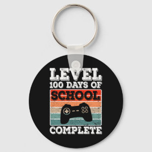 Level 100 Days Of School Complete Gamer Boys Video Keychain