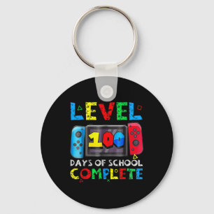 Level 100 Days Of School Complete Gamer Video Game Keychain