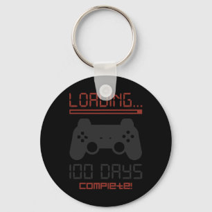 Level 100 Days Of School Complete Gamer Video Game Keychain