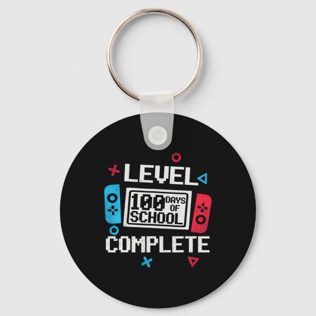 Level 100 Days Of School Complete Happy 100th Days Keychain (Front)