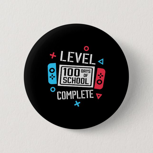 Level 100 Days Of School Complete Videos Game Smar 2 Inch Round Button (Front)