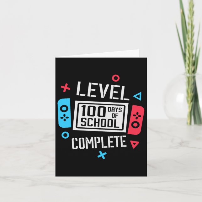 Level 100 Days Of School Complete Videos Game Smar Card (Front)