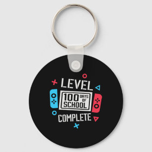 Level 100 Days Of School Complete Videos Game Smar Keychain