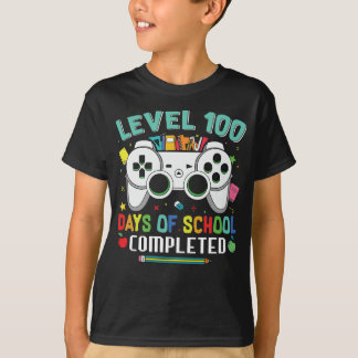 Level 100 Days Of School Completed for gamers 2023 T-Shirt