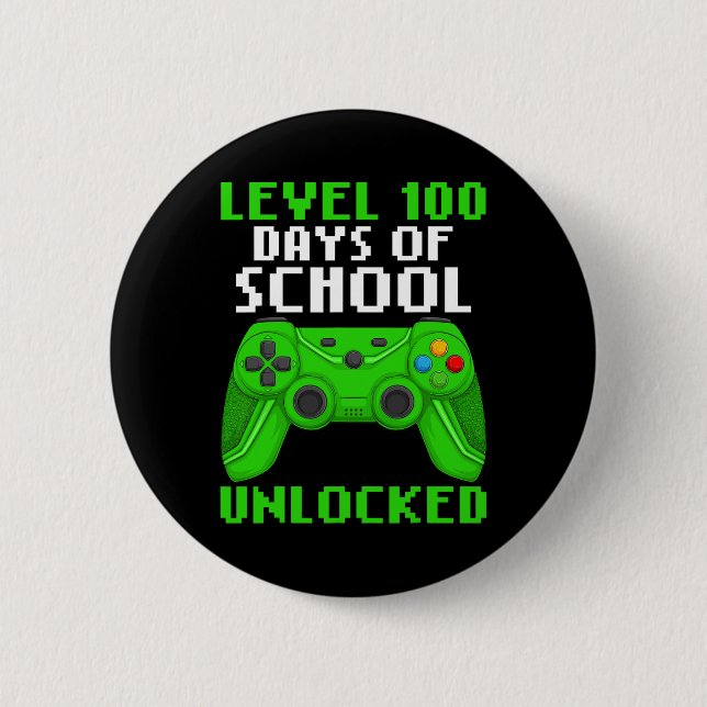 Level 100 Days Of School Completed Gaming Controll 2 Inch Round Button (Front)