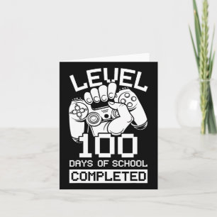 Level 100 Days Of School Completed Video Game Game Card