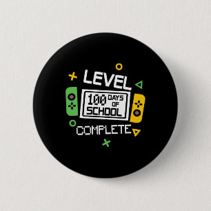 Level 100 Days Of School Completed Video Gamer Boy 2 Inch Round Button