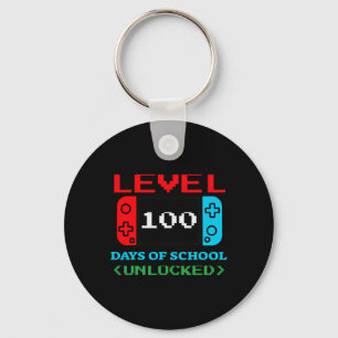 Level 100 Days Of School Unlocked 3 Keychain