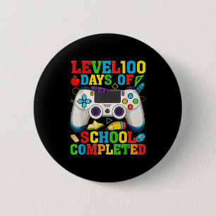Level 100 Days Of School Unlocked Boys 100th Day O 2 Inch Round Button