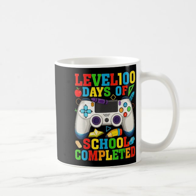 Level 100 Days Of School Unlocked Boys 100th Day O Coffee Mug (Right)