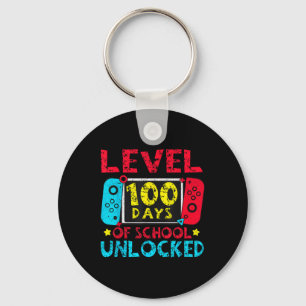 Level 100 Days Of School Unlocked Boys 100th Day O Keychain