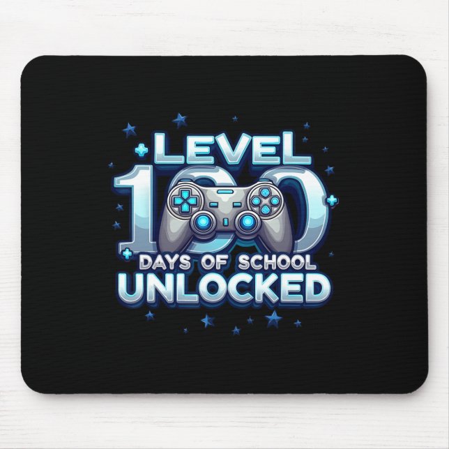 Level 100 Days Of School Unlocked Boys 100th Day O Mouse Pad (Front)