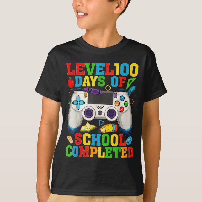 Level 100 Days Of School Unlocked Boys 100th Day O T-Shirt (Front)