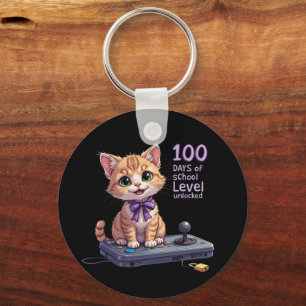 Level 100 Days of School Unlocked Celebrate Keychain