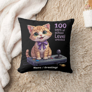 Level 100 Days of School Unlocked Celebrate Throw Pillow