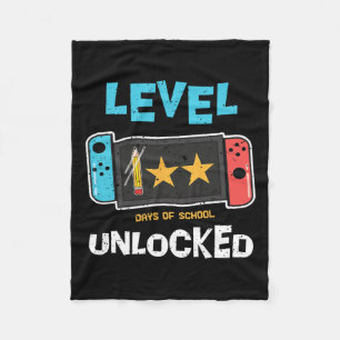 Level 100 Days Of School Unlocked Fun Kids Back To Fleece Blanket