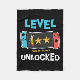 Level 100 Days Of School Unlocked Fun Kids Back To Fleece Blanket