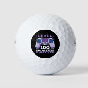 Level 100 Days Of School Unlocked Gamer Gaming Golf Balls