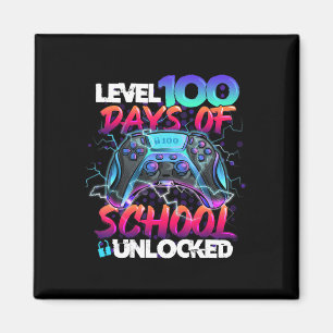 Level 100 Days Of School Unlocked Gamer Kids Video Magnet