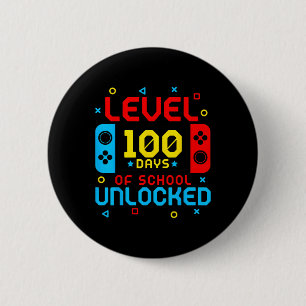 Level 100 Days Of School Unlocked Gamer Video Game 2 Inch Round Button