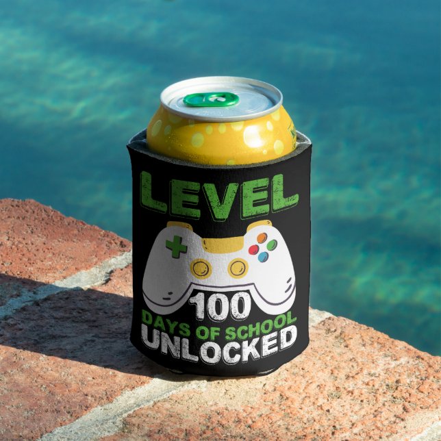 Level 100 Days Of School Unlocked Gamer Video Game Can Cooler (In Situ Pool)