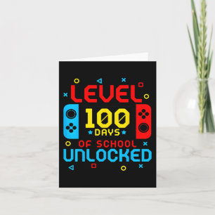 Level 100 Days Of School Unlocked Gamer Video Game Card