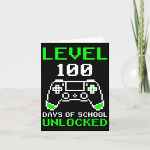 Level 100 Days Of School Unlocked Gamer Video Game Card