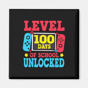 Level 100 Days Of School Unlocked Gamer Video Game Magnet