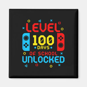 Level 100 Days Of School Unlocked Gamer Video Game Magnet