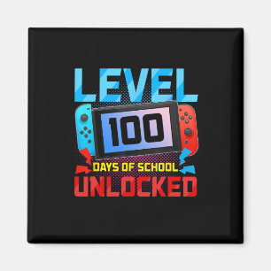 Level 100 Days Of School Unlocked Gamer Video Game Magnet