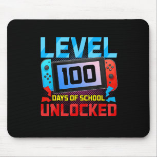 Level 100 Days Of School Unlocked Gamer Video Game Mouse Pad