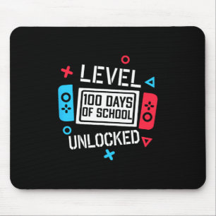 Level 100 Days Of School Unlocked Gamer Video Game Mouse Pad