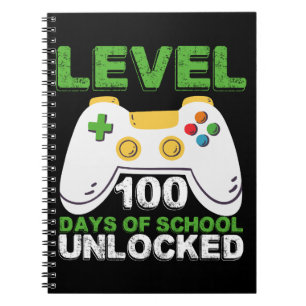 Level 100 Days Of School Unlocked Gamer Video Game Notebook