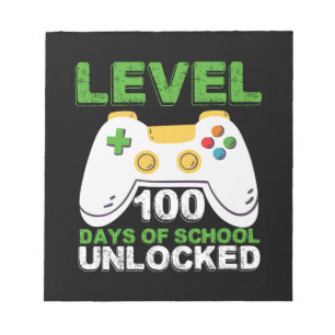 Level 100 Days Of School Unlocked Gamer Video Game Notepad