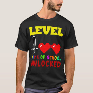 Level 100 Days Of School Unlocked Gamer Video Game T-Shirt