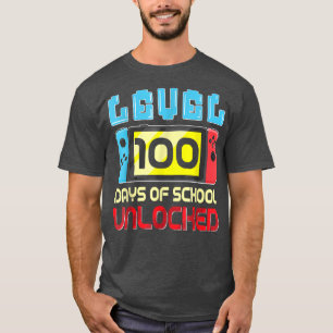 Level 100 Days Of School Unlocked Gamer Video Game T-Shirt