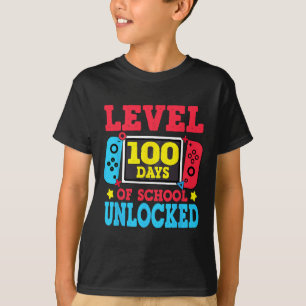 Level 100 Days Of School Unlocked Gamer Video Game T-Shirt