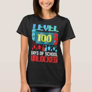 Level 100 Days Of School Unlocked Gamer Video Game T-Shirt