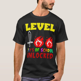 Level 100 Days Of School Unlocked Gamer Video Game T-Shirt
