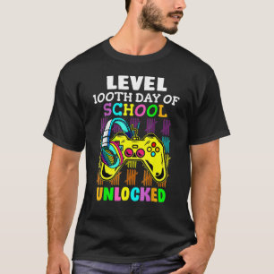 Level 100 Days Of School Unlocked Gaming Shirts, V T-Shirt