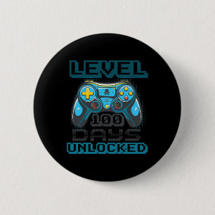 Level 100 Days Of School Unlocked Video Game Boys 2 Inch Round Button