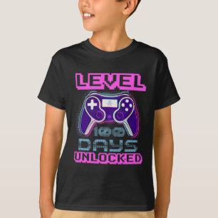 Level 100 Days Of School Unlocked Video Game Boys T-Shirt