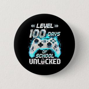 Level 100 Days Of School Unlocked Video Gamer 2 Inch Round Button