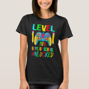 Level 100 Days Of School Unlocked Video Gamer Cont T-Shirt