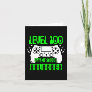Level 100 Days Of School Unlocked Video Games Boys Card