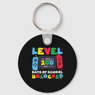 Level 100 Days Of School Unlocked Video Games Boys Keychain