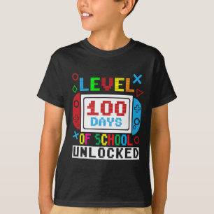 Level 100 Days Of School Unlocked Video Games Boys T-Shirt