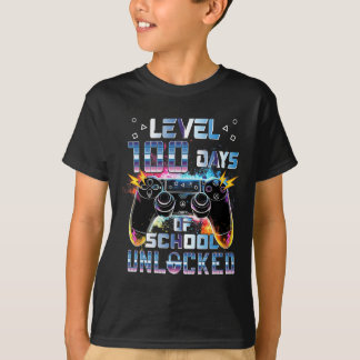 Level 100 Days Of School Video Gamer Unlocked T-Shirt