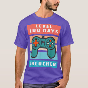 Level 100 Days Unlocked Gamer Video Game 100 Days  T-Shirt